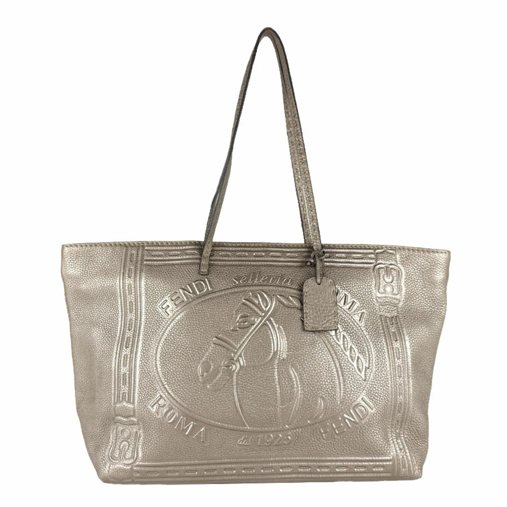 Fendi Shoulder Bag Selleria Leather Gold
